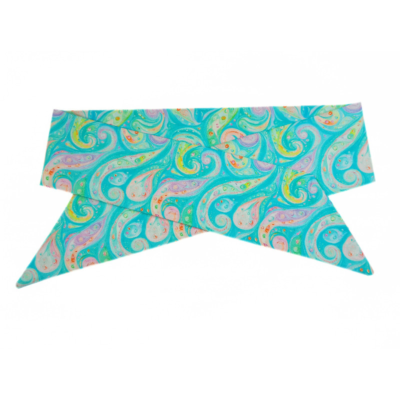 Aqua Paisley Self Tie Headband
