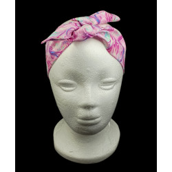 Pink Swirl Self Tie Headband