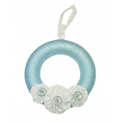 12cm Wool Wreath - Blue Ice