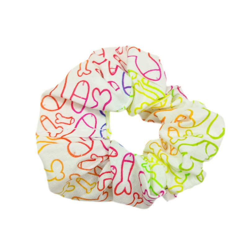 Rainbow Cockadoodle Scrunchie