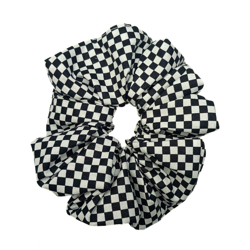 Chequered Flag Mega Scrunchie
