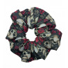 Gothic Skulls & Cerise Roses Mega Scrunchie