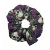 Gothic Skulls & Purple Roses Mega Scrunchie