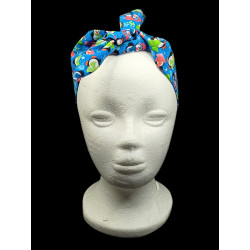 Christmas Blue Cute Penguins Self Tie Headband