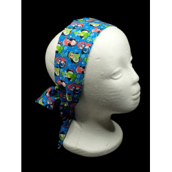 Christmas Blue Cute Penguins Self Tie Headband