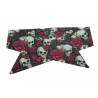 Gothic Skulls & Cerise Roses Self Tie Headband