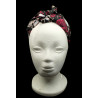 Gothic Skulls & Cerise Roses Self Tie Headband