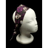 Gothic Skulls & Purple Roses Self Tie Headband