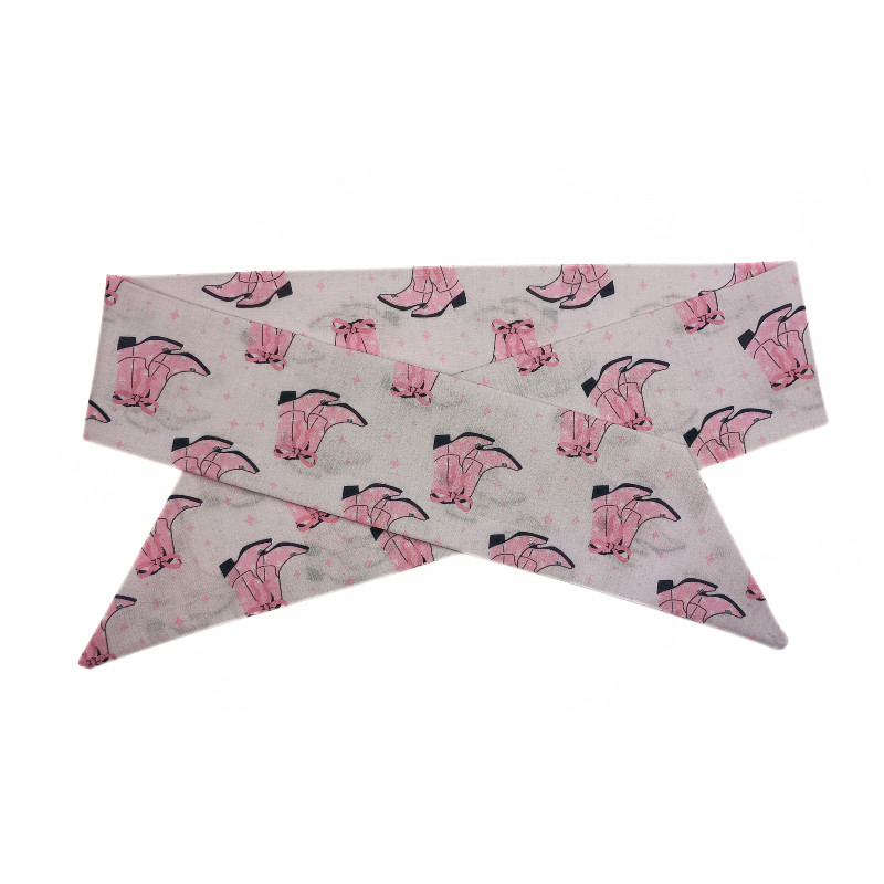 Pink Cowgirl Boots Self Tie Headband