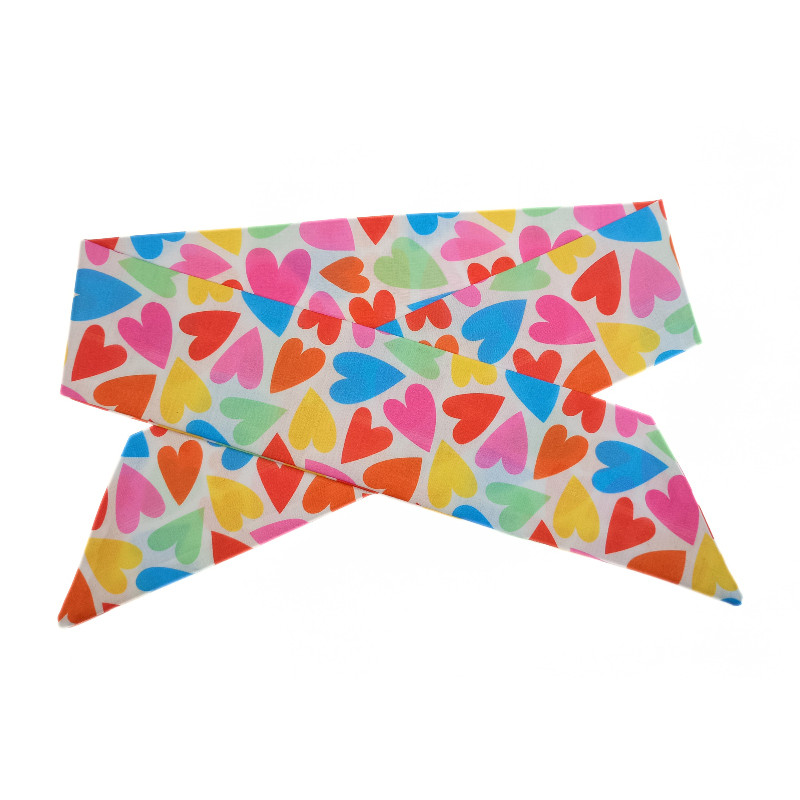 Summer Rainbow Hearts Self Tie Headband