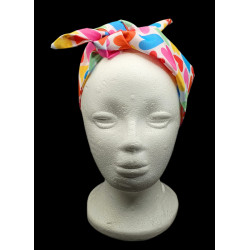 Summer Rainbow Hearts Self Tie Headband
