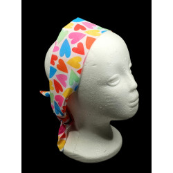 Summer Rainbow Hearts Self Tie Headband