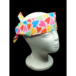 Summer Rainbow Hearts Self Tie Headband