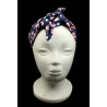 Navy & Pink Blossom Self Tie Headband