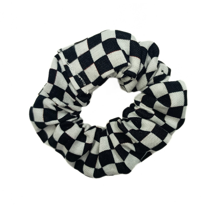 Chequered Flag Mini Scrunchie