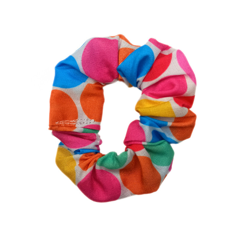 Summer Rainbow Spots Mini Scrunchie