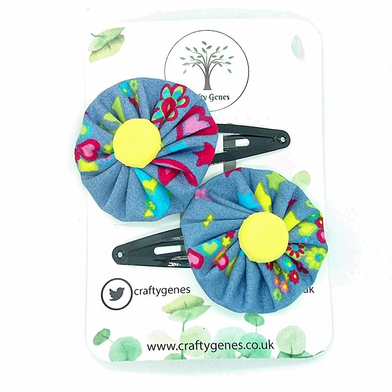 Blue Funky Hair Clips