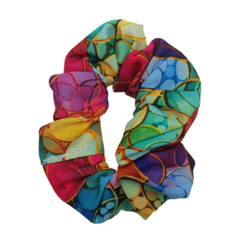 Rainbow Bubbles Mini Scrunchie