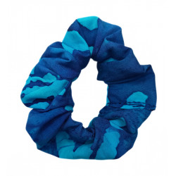Blue Daisy Batik Mini Scrunchie