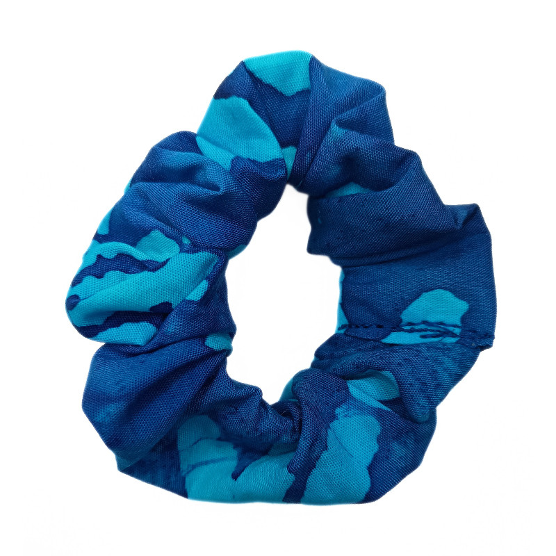 Blue Daisy Batik Mini Scrunchie