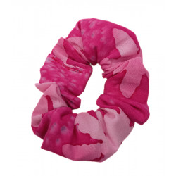 Pink Daisy Batik Mini Scrunchie