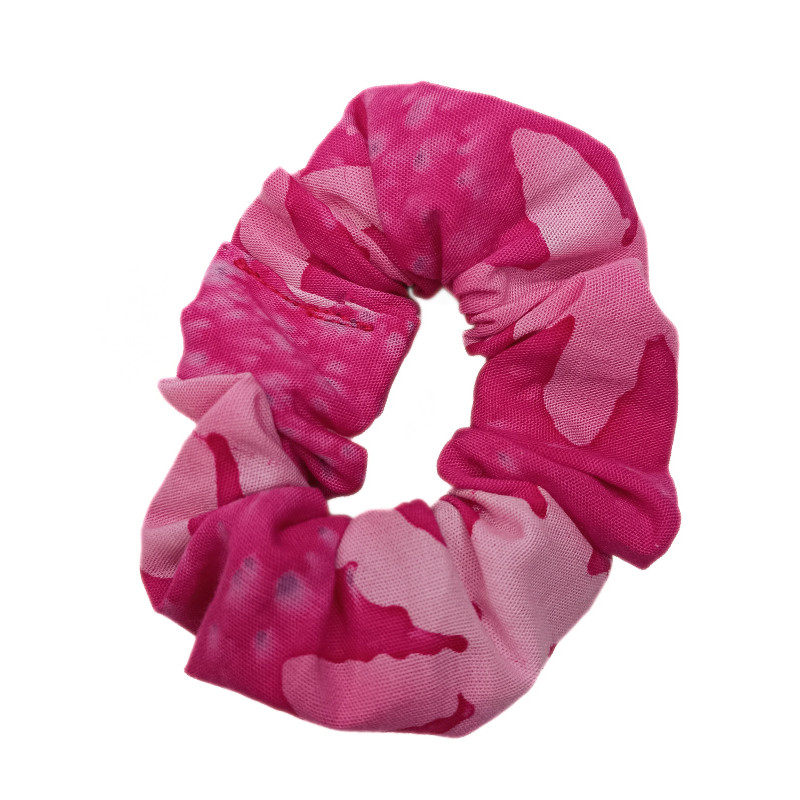 Pink Daisy Batik Mini Scrunchie