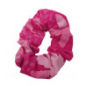 Pink Daisy Batik Mini Scrunchie