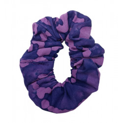 Purple Scroll Batik Mini Scrunchie