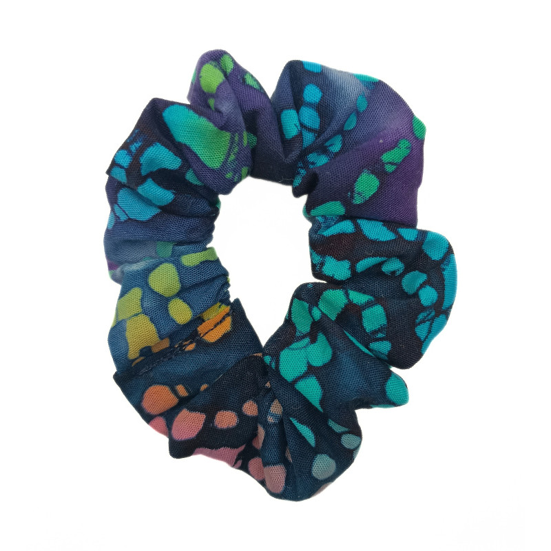 Rainbow Spiral Batik Mini Scrunchie