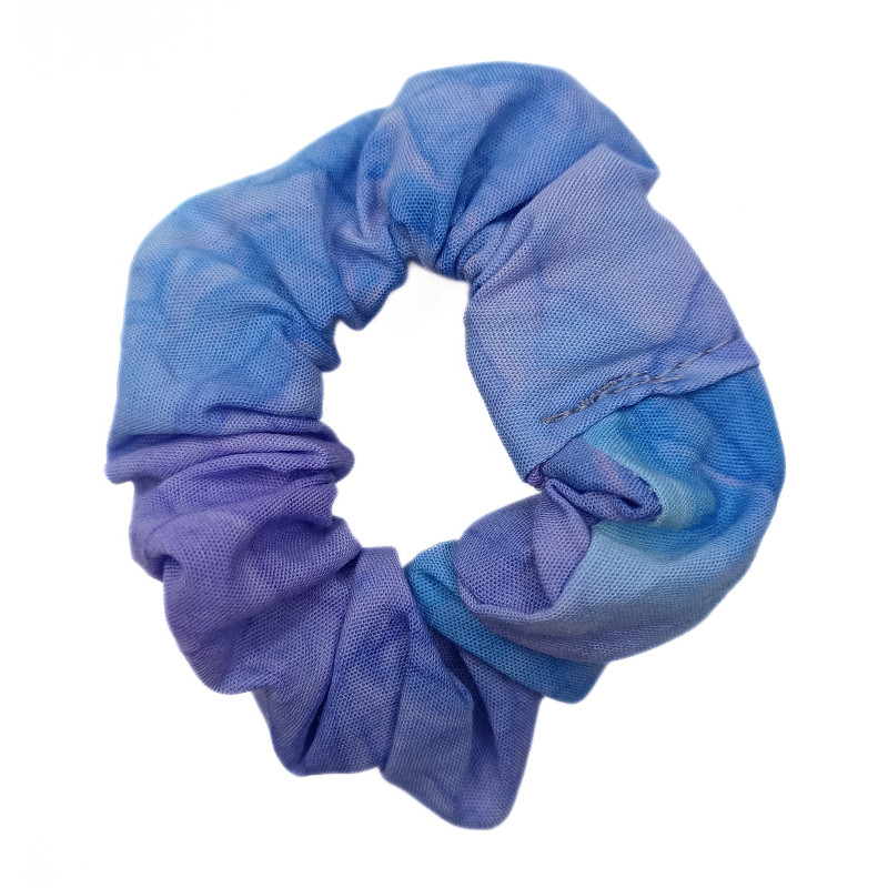 Purple Crushed Batik Mini Scrunchie