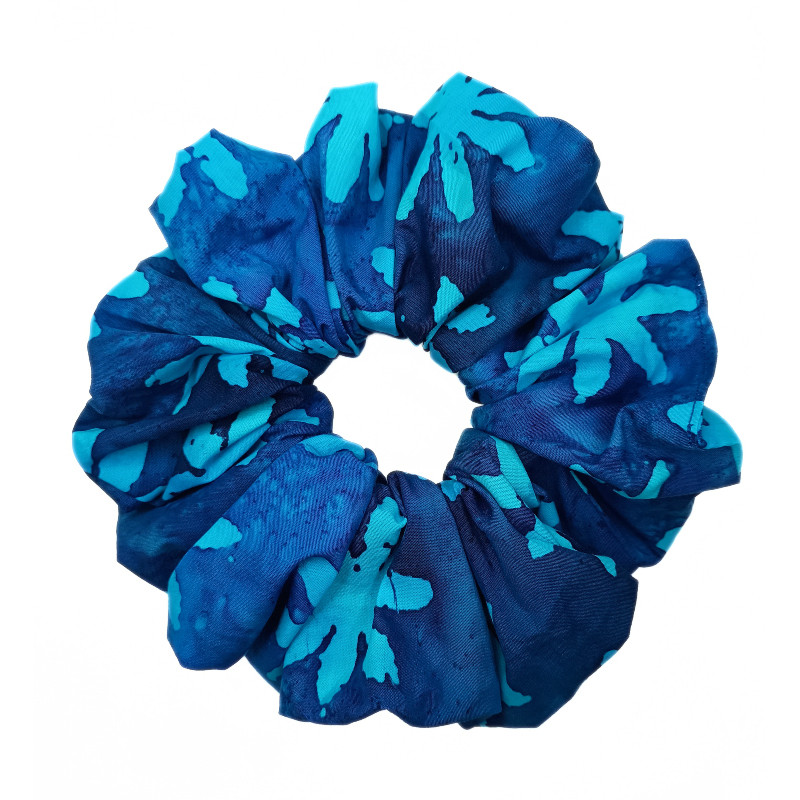 Blue Daisy Batik Mega Scrunchie