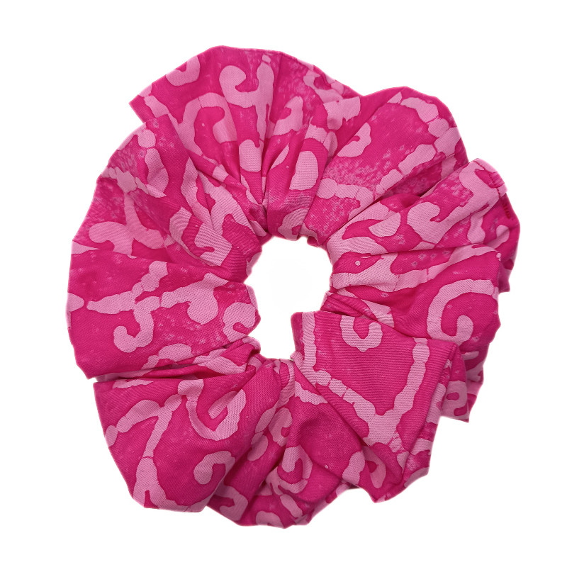 Pink Scroll Batik Mega Scrunchie