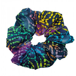 Rainbow Spiral Batik Mega Scrunchie
