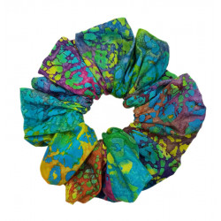 Rainbow Blossom Batik Mega Scrunchie