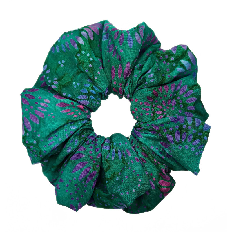 Teal Batik Mega Scrunchie