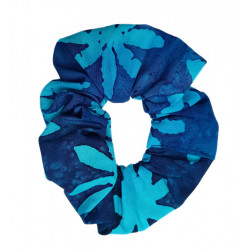Blue Daisy Batik Scrunchie