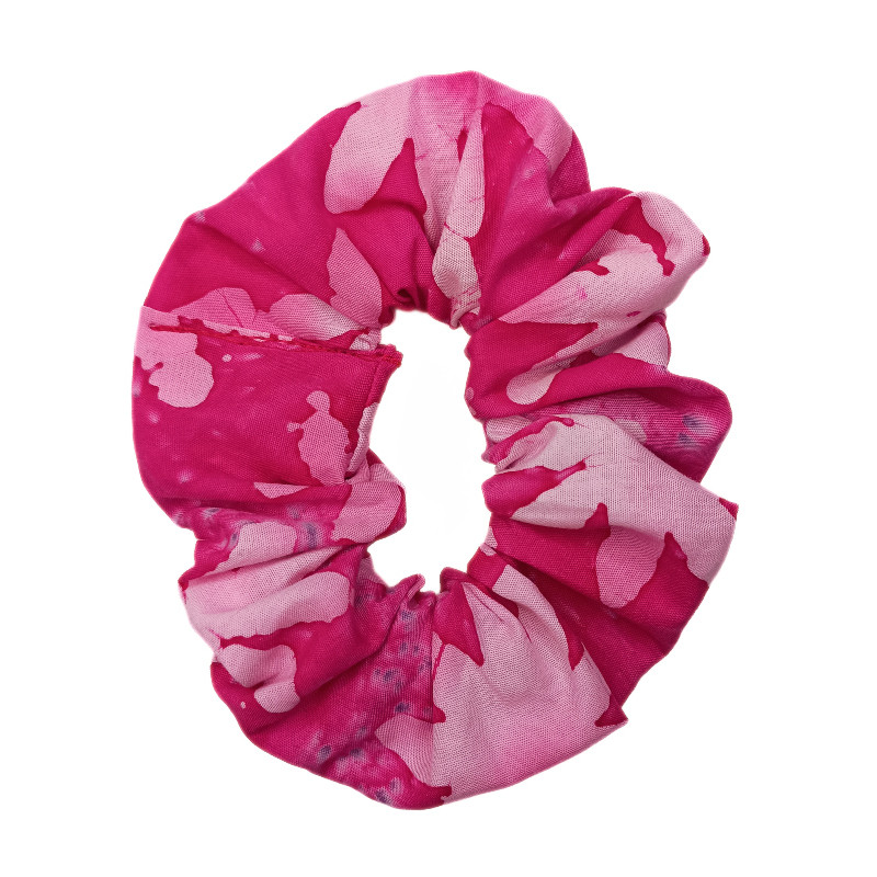 Pink Daisy Batik Scrunchie