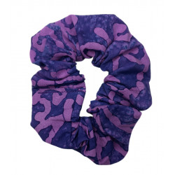 Purple Scroll Batik Scrunchie