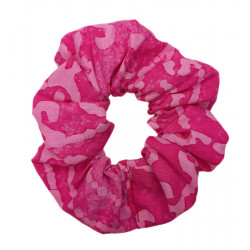 Pink Scroll Batik Scrunchie