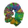 Rainbow Blossom Batik Scrunchie