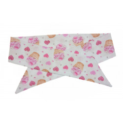 Pink Cupcakes & Hearts Self Tie Headband