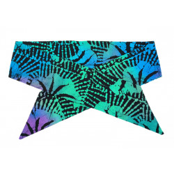 Blue, Green & Purple Sunburst Batik Self Tie Headband