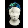 Blue, Green & Purple Sunburst Batik Self Tie Headband