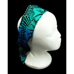 Blue, Green & Purple Sunburst Batik Self Tie Headband