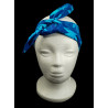 Blue Daisy Batik Self Tie Headband