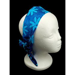 Blue Daisy Batik Self Tie Headband