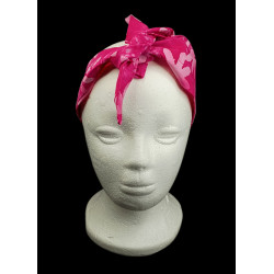 Pink Daisy Batik Self Tie Headband
