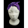 Purple Scroll Batik Self Tie Headband