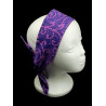 Purple Scroll Batik Self Tie Headband