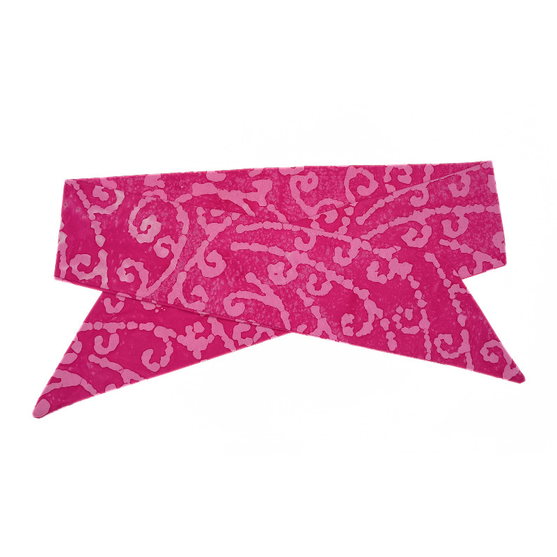 PInk Scroll Batik Self Tie Headband